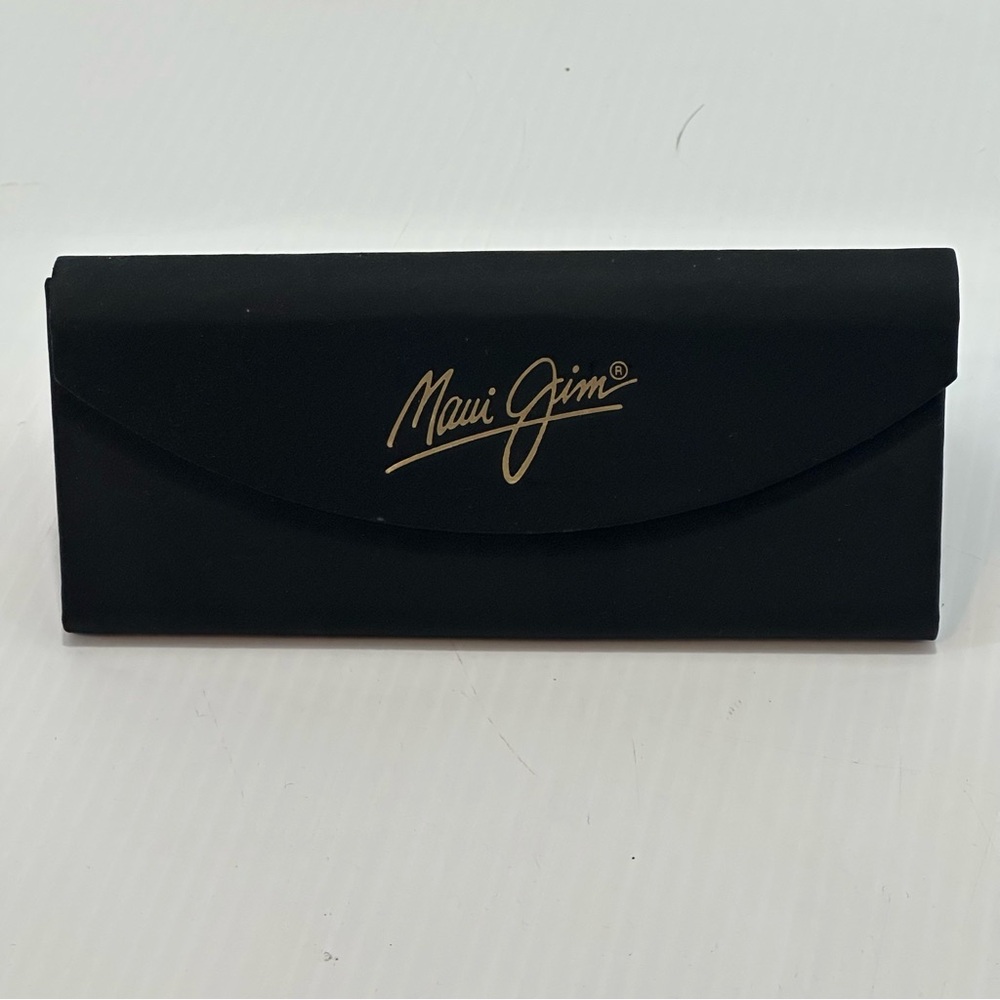 Maui Jim Black Sunglasses Case with Gold Script Logo